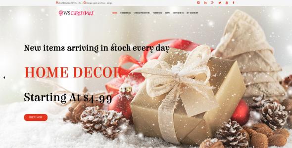 WS Christmas WooCommerce WordPress theme